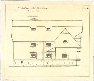 Billing, Hermann; Karlsruhe, Nördl. Hildapromenade 3/ Maximiliansstraße; Villa von Schwedler (Villa Billing) - Stallgebäude, Seitenfassade (Ansicht)