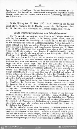 Ueber Texturveränderung des Schmiedeeisens