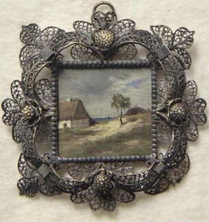 Häuschen am See. Miniatur aus der Sammlung Loewe