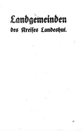 Landgemeinden des Kreises Landeshut
