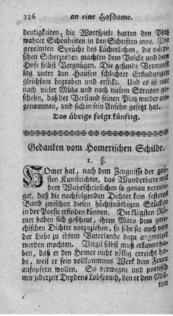 Gedanken vom Homerischen Schilde.