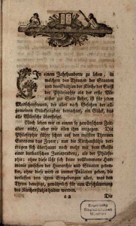 Entwurf eines Erzbischöflichen Zirkularschreibens an seine Bischöfe über die Toleranz der Protestanten in den Kaiserl. Königl. Staaten