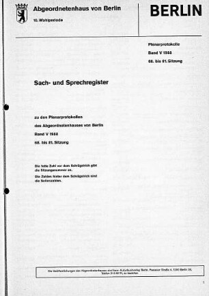 Sach- und Sprechregister