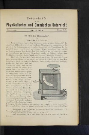 II. Jahrgang. April 1889. Viertes Heft.