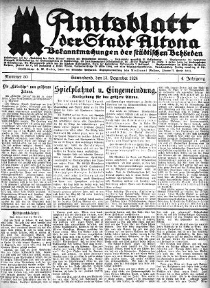 Nummer 50 : Sonnabend, den 13 Dezember 1924