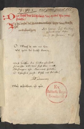 Abgebrochenes Register, Merksprüche und Motti (D. Sudermann)