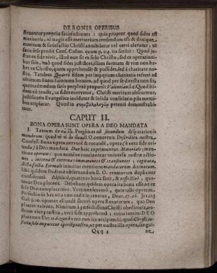 Caput II.; Caput III.; Bona Opera Sunt Opera A Deo Mandata; De Necessitate Et Causis Necessitatis Bonorum Operum.