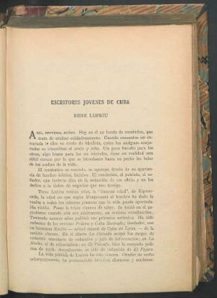 Escritores jovenes de Cuba : René Lufriu