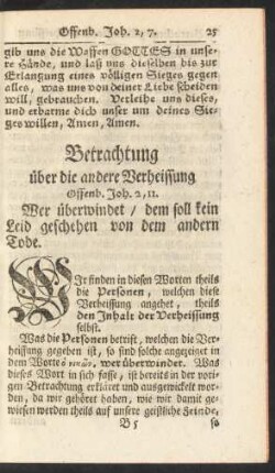 Betrachtung über die andere Verheissung. Offenb. Joh. 2,11.