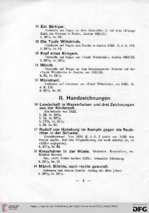 II. Handzeichnungen