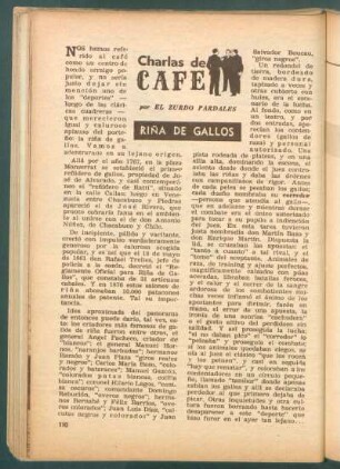 Riña de gallos : Charlas de cafe