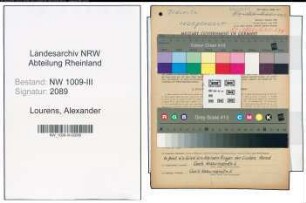 Entnazifizierung Alexander Lourens , geb. 07.10.1892 (Klempner)