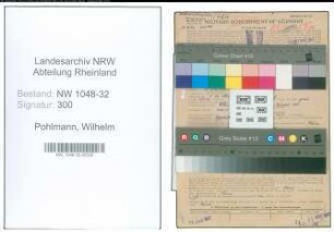Entnazifizierung Wilhelm Pohlmann , geb. 01.12.1899 (Angestellter)