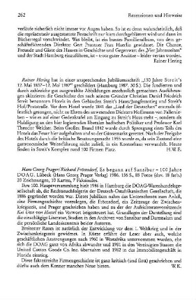 Prager, Hans Georg ; Frömsdorf, Richard :: Es begann auf Sansibar, 100 Jahre DOAG : Lübeck, Prager, 1986
