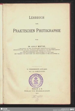 Lehrbuch der praktischen Photographie