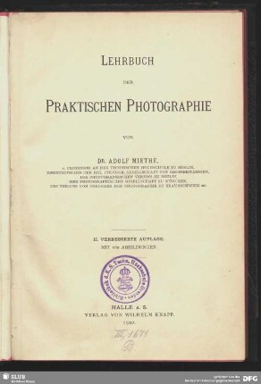 Lehrbuch der praktischen Photographie