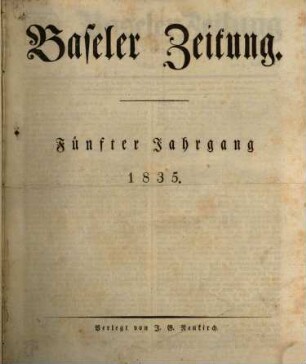 Basler Zeitung. 5. 1835
