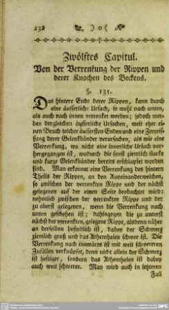 Zwölftes Capitul. Von der Verrenkung der Rippen und derer Knochen des Beckens