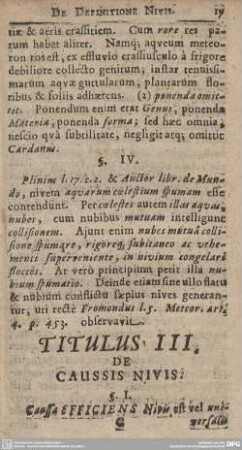 TITULUS III. DE CAUSSIS NIVIS.