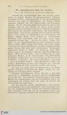 Die schwefligsauren Salze der Alkalien
