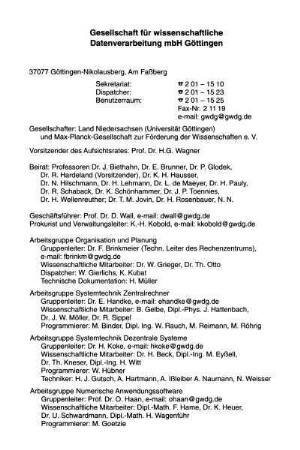 Gesellschaft für wissenschaftliche Datenverarbeitung mbH Göttingen