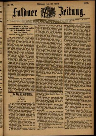 Ausgabe vom Mittwoch, den 20. April 1887.