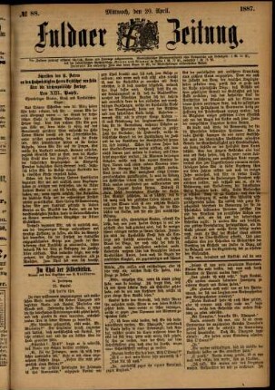 Ausgabe vom Mittwoch, den 20. April 1887.