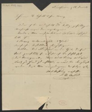 Brief an B. Schott's Söhne : 12.01.1830