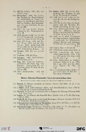 Bücher: Schweizer Numismatik (Nr. 831-840)
