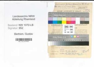 Entnazifizierung Gustav Bertram , geb. 11.12.1901 (Studienrat)