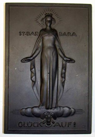 Kohlekeramikplakette "St. Barbara"