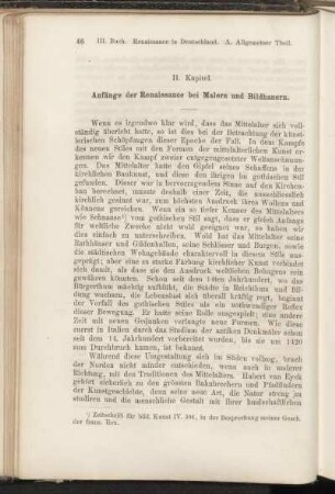 II. Kapitel. Anfänge der Renaissance bei Malern und Bildhauern.