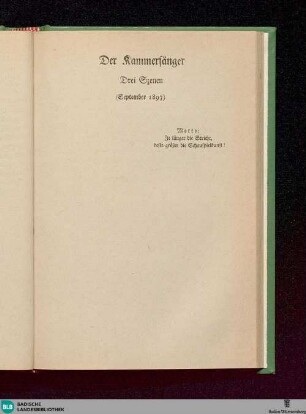3: Erdgeist. Die Büchse der Pandora. Der Kammersänger