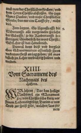 XIIII. Vom Sacrament des Nachtmals des Herrn.