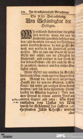Die XXI. Betrachtung.