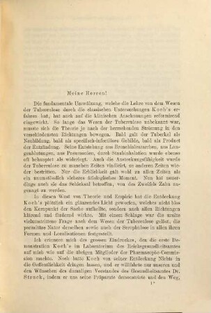 Klinische Vorträge : Vortrag, 8 : 5, Respirationsapparat ; 1. Die Aetiologie der Tuberculose