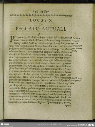 Locus X. De Peccato Actuali