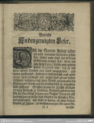Vorrede An den geneigten Leser