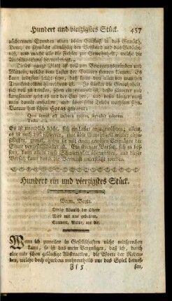 Hundert ein und vierzigstes Stück