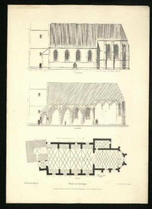Hirsau: Peterskirche (Rekonstruktion). Ansicht, Grundriss.