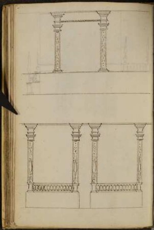Architekturdetails Balustrade, evtl. Entwürfe für den Umbau des Königschlosse in Warschau