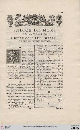 Indice de'nomi colla loro versione latina e delle cose più notabili che sono nel presente trattato