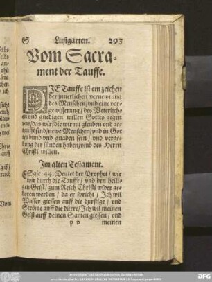 Vom Sacrament der Tauffe.