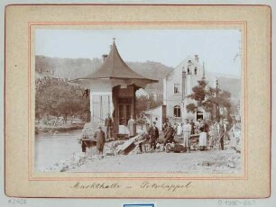 Die von der Flut zerstörte Markthalle in Freital-Potschappel am 30./31. Juli 1897