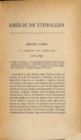 Amélie de Vitrolles sa vie et sa correspondance, 1