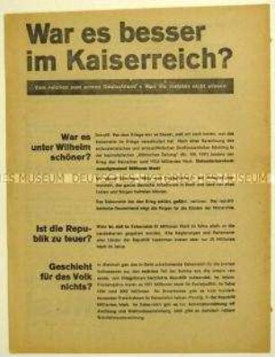 Flugblatt der SPD über ihre Sozialpolitik in Deutschland