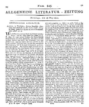Plato: Republik. Bd. 2. Übers. und erl. von G. Faehse. Leipzig: Tauchnitz 1800