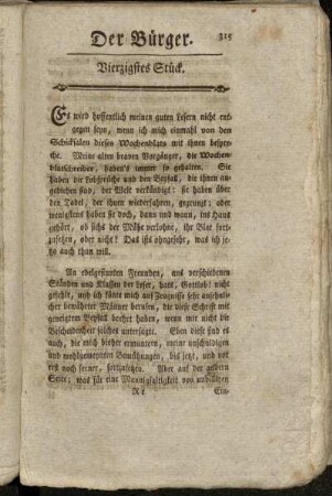 Vierzigstes Stück. - Fünf und vierzigstes Stück.