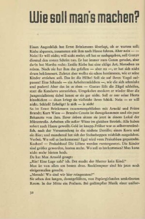 Wie soll man's machen?