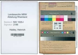 Entnazifizierung Heinrich Hasley , geb. 13.11.1902 (Regierungs-Inspektor)